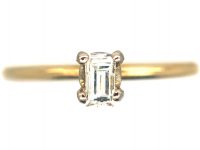 18ct Gold & Baguette Claw Set Diamond Ring