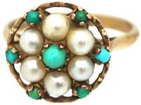 1960s 9ct Gold Pearl & Turquoise, 