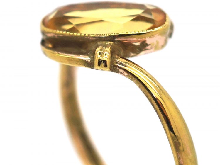 Art Nouveau 9ct Gold Citrine Twist Ring