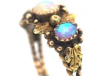 Regency 15ct Two Colour Gold Ring in an Acorn & Oak Leaf Design set with Three Opals