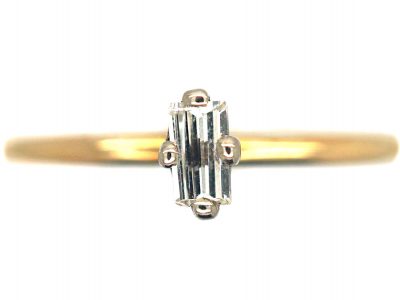 Slim 18ct Gold & Baguette Diamond Ring