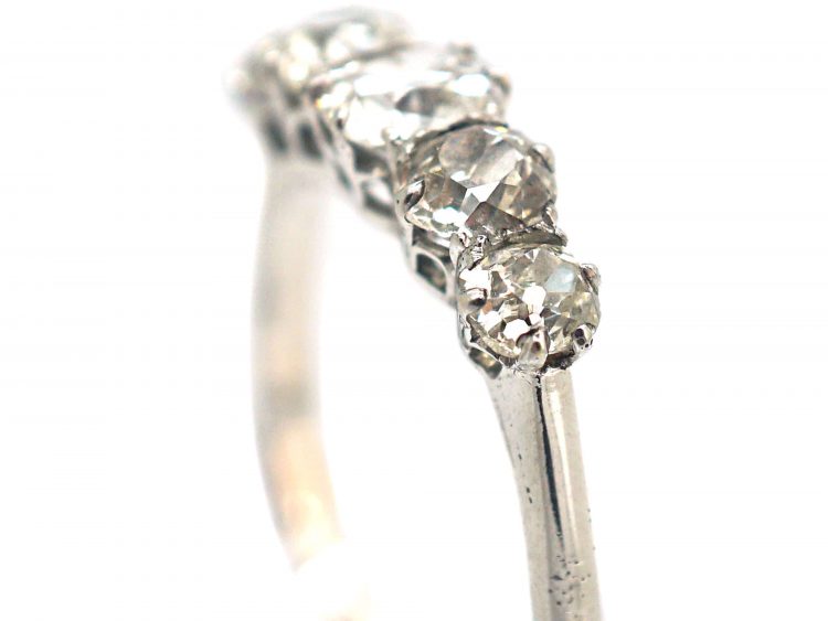 Art Deco 18ct White Gold Five Stone Diamond Ring