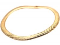 Retro Gas Pipe Flexible Tubogas 9ct Gold Collar Necklace