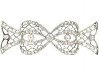 Art Deco Platinum & Diamond Bow Brooch