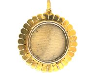 Victorian 15ct Gold Etruscan Style Pendant set with a Diamond with Locket on the Reverse