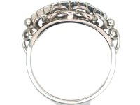 French Art Deco 18ct White Gold Ring set with Five Diamonds