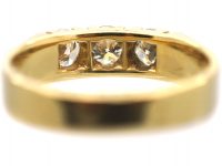 French 18ct Gold & Diamond Three Stone Ring
