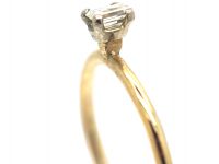 18ct Gold & Baguette Claw Set Diamond Ring