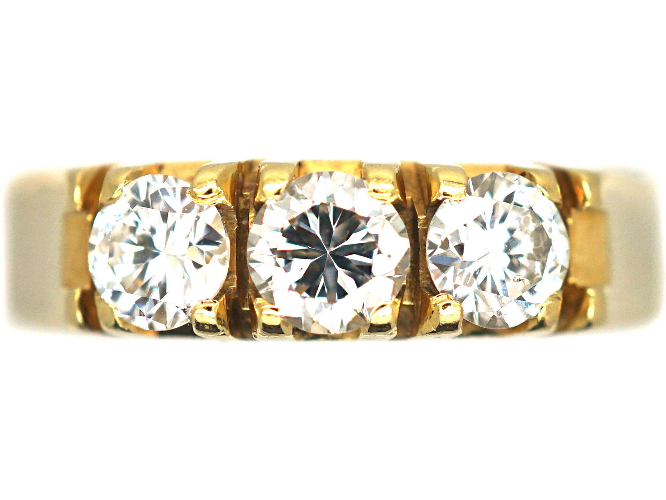 French 18ct Gold & Diamond Three Stone Ring French 18ct Gold & Diamond Three Stone Ring