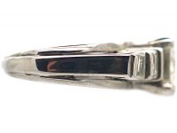 French Art Deco 18ct White Gold, East-West Emerald Cut Diamond Seven Stone Ring