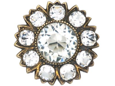 Victorian Flower Brooch set with Paste