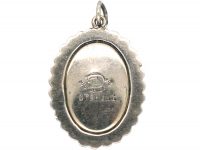 1930s Silver & Marcasite Pendant with Miniature of Lady