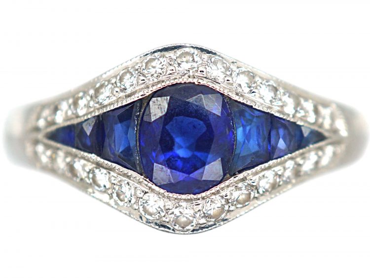 Platinum, Sapphire & Diamond Ring