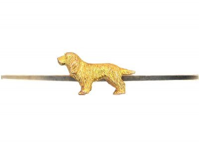 Edwardian 9ct Gold Spaniel Brooch