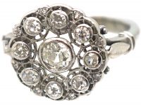 Art Deco 18ct White Gold, Diamond Cluster Ring