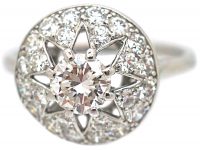 French Platinum Diamond Cluster Ring by Cartier, Paris
