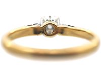 Art Deco 18ct Gold & Platinum, Diamond Solitaire Ring