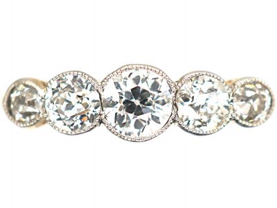 Edwardian 18ct Gold & Platinum, Five Stone Diamond Ring