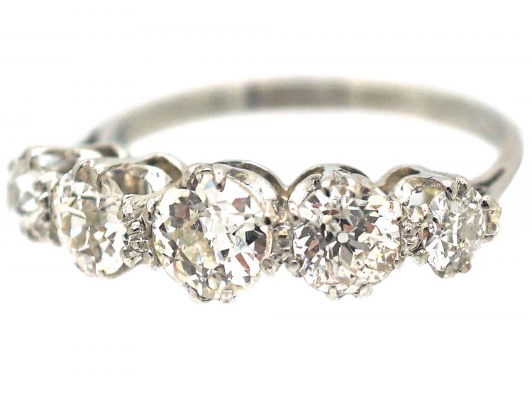 Art Deco Platinum, Five Stone Diamond Ring