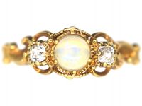 Regency 15ct Gold, Opal & Diamond Ring