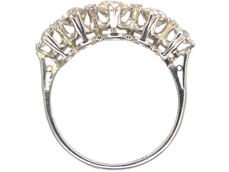 Art Deco Platinum, Five Stone Diamond Ring