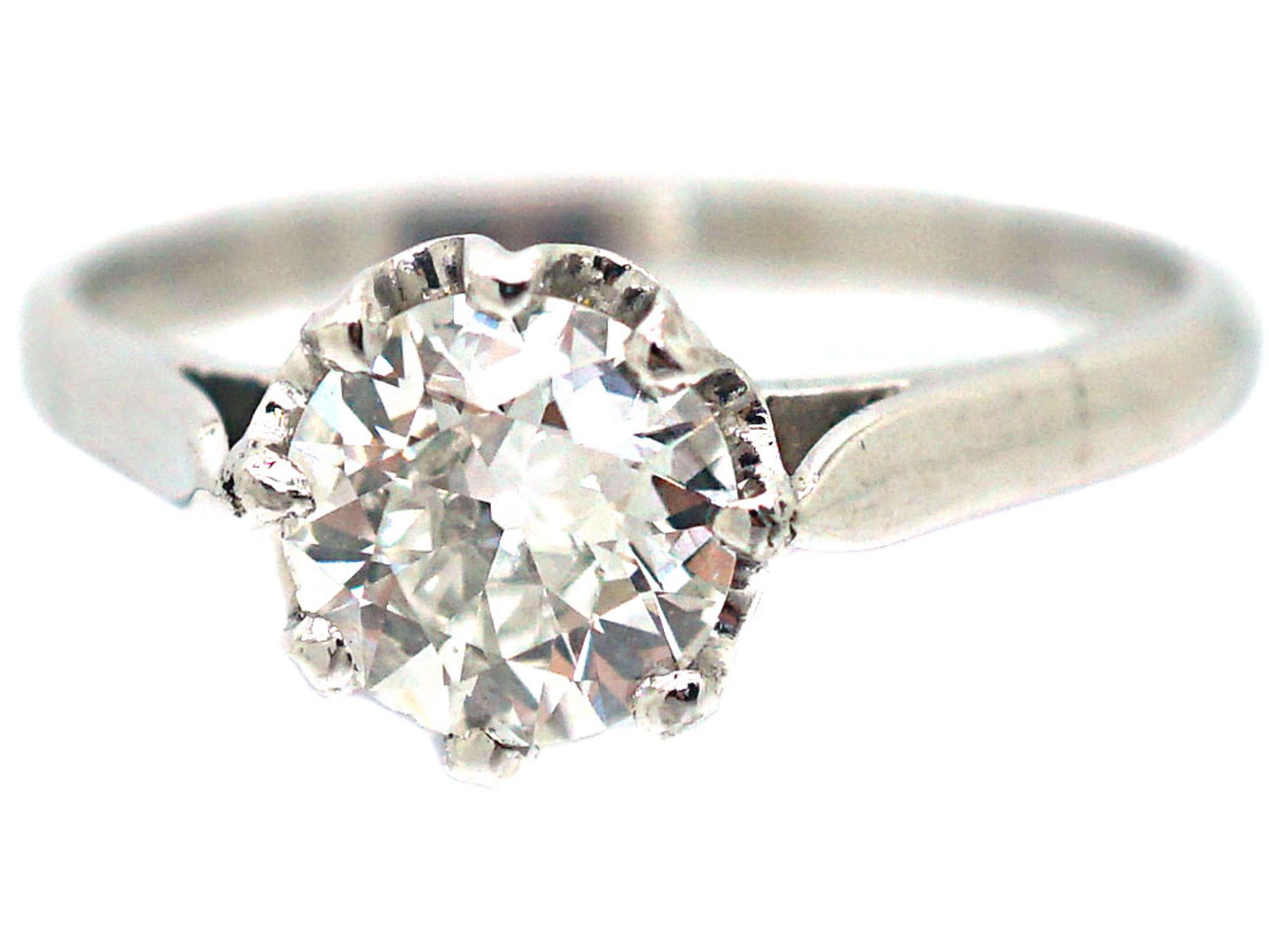 French Art Deco Platinum & Solitaire Diamond Ring (410R) | The Antique ...