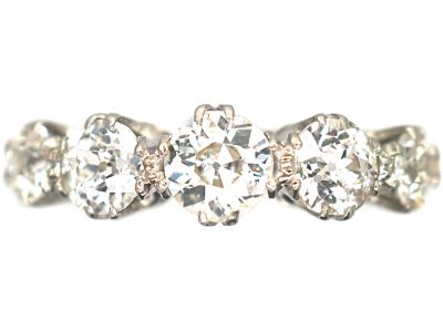 Art Deco Platinum, Five Stone Diamond Ring