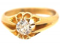 Edwardian 18ct Gold & Diamond Solitaire Ring