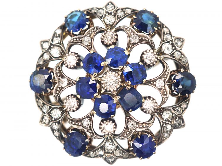 Victorian Sapphire & Diamond Brooch & Pendant