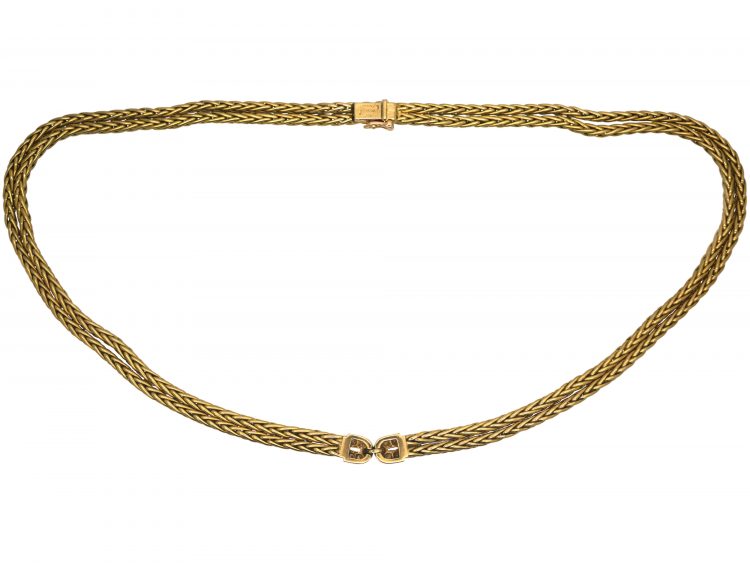 French 18ct Gold & Diamond Necklace by Hermès, Paris