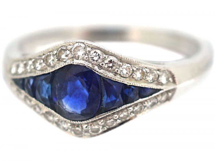 Platinum, Sapphire & Diamond Ring