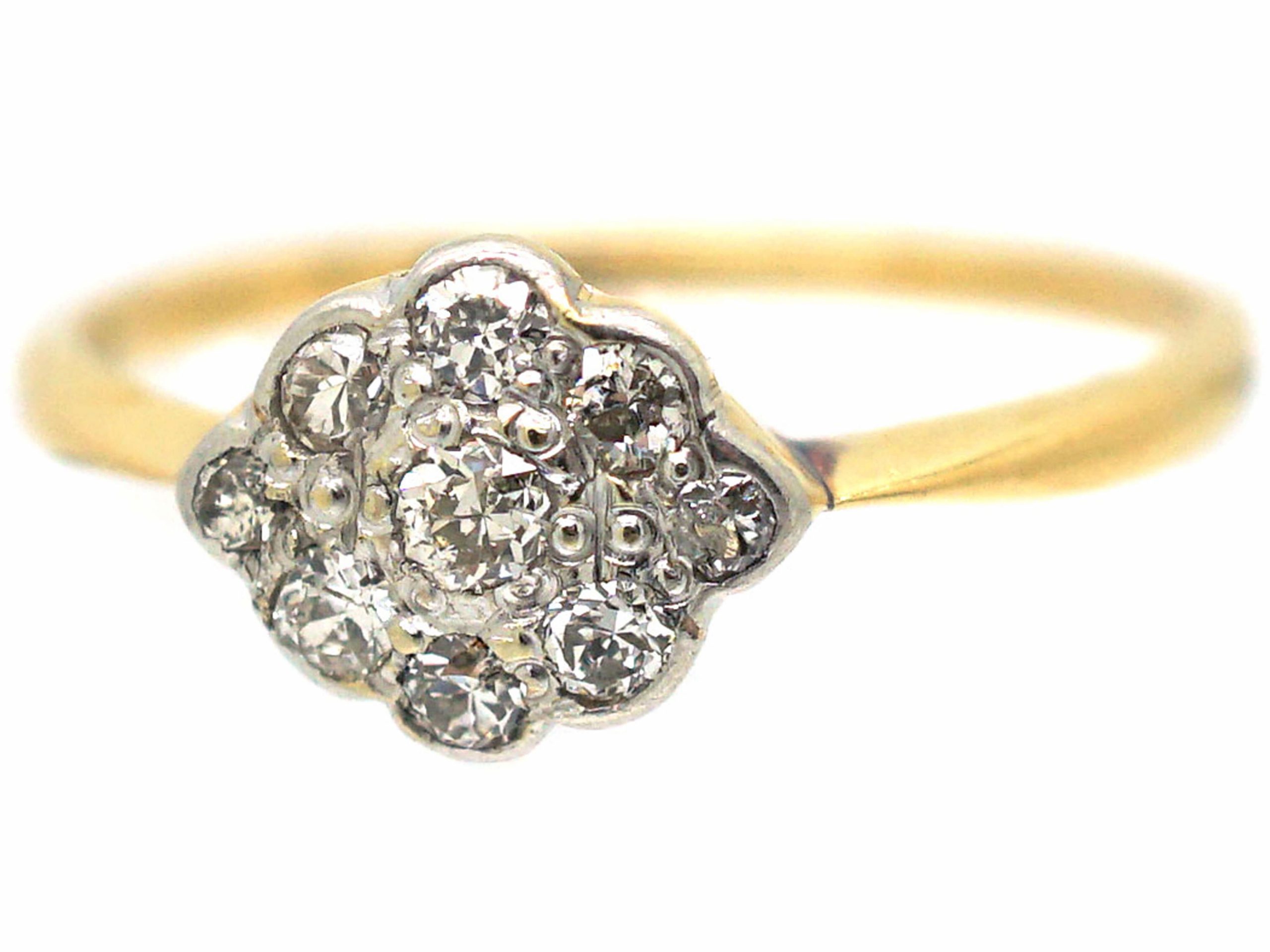 Edwardian 18ct Gold & Platinum, Diamond Cluster Ring (441R) | The ...