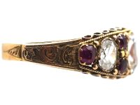 Early Victorian, 15ct Gold, Ruby & Rock Crystal Ring