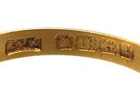 Edwardian 18ct Gold, Sapphire & Diamond Gypsy Scroll Design Ring