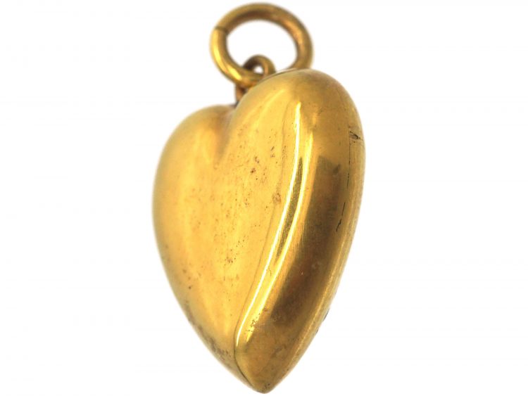 Edwardian 18ct Gold Heart Shaped Pendant