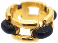 French 18ct Gold & Onyx Ring by Mauboussin