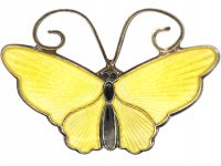 Silver & Yellow Enamel Butterfly by David Andersen