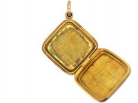 Art Deco 9ct Gold Diamond Shaped Locket with Ivy Leaf Detail