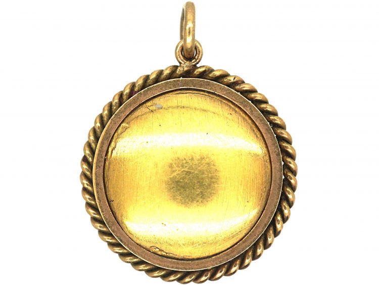 Art Deco 18ct Gold, Reverse Intaglio Rock Crystal Pendant of a Champion Tennis Player Susan Lenglan