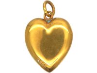 Edwardian 18ct Gold Heart Shaped Pendant