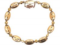 Art Nouveau 15ct Gold & Green Enamel & Natural Pearl Bracelet