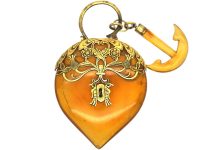 Regency 15ct Gold & Blonde Tortoiseshell Large Padlock with Associated Blonde Tortoiseshell Anchor