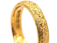 Edwardian 22ct Gold Wedding Band with Hearts & Star Motif