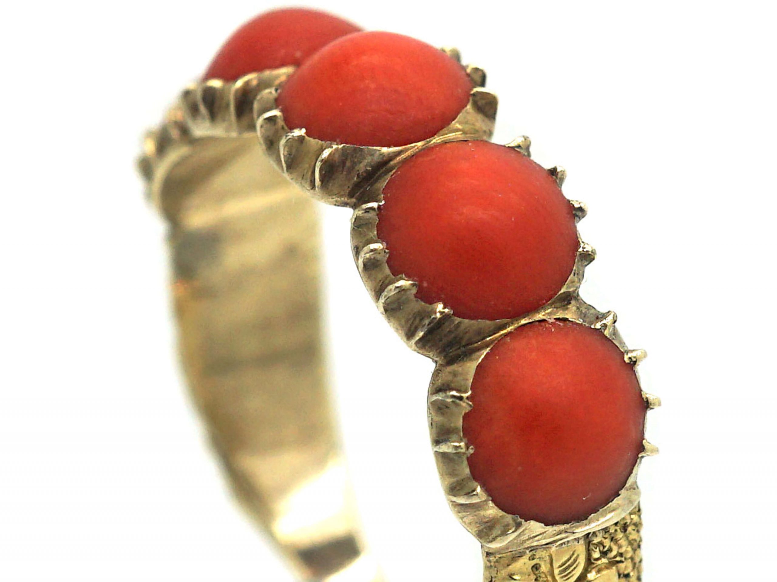 15ct Gold & Coral Ring (610R) The Antique Jewellery Company