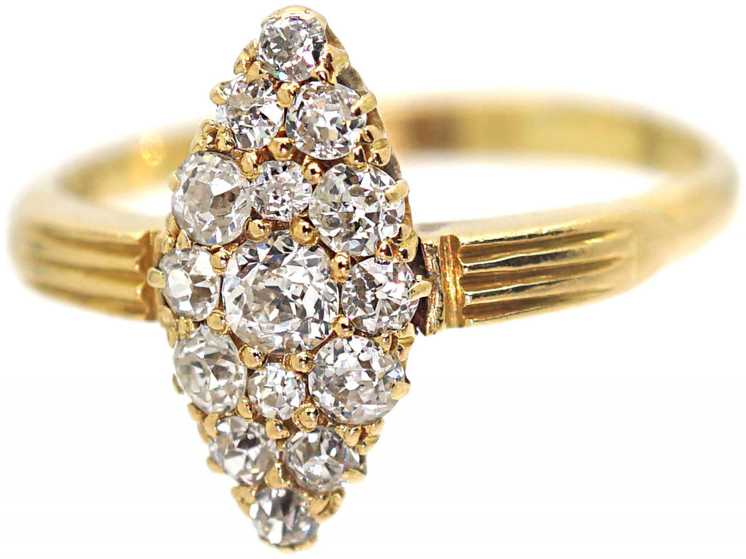 Victorian 18ct Gold Marquise Shaped Ring set with Diamonds (571R) | The ...