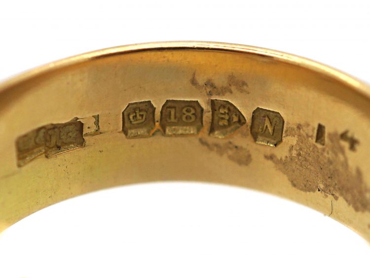 Edwardian 18ct Gold Buckle Ring Set With Diamonds