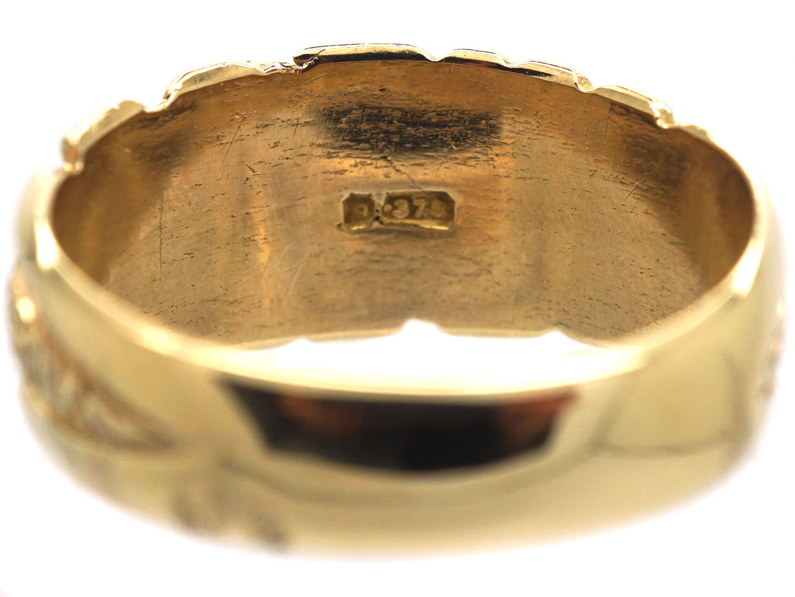 Edwardian 9ct Gold Keeper Ring with Hearts Motif (651R) | The Antique ...