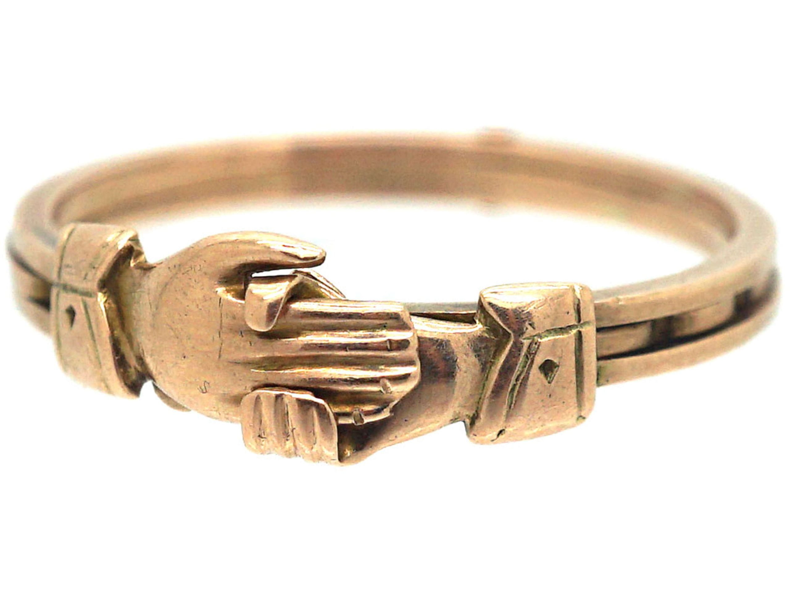 Victorian 15ct Gold Fede Ring (619R) | The Antique Jewellery Company