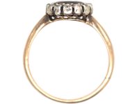 Victorian 14ct Gold, Garnet & Diamond Oval Cluster Ring