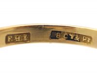 Art Deco 18ct Gold & Platinum, Sapphire & Diamond Geometric Ring